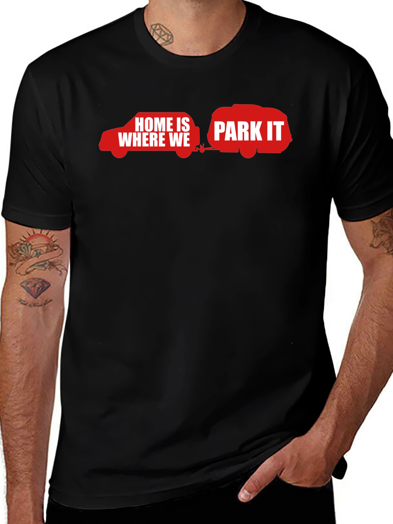 Home Is Where We Park It - Black T-Shirt