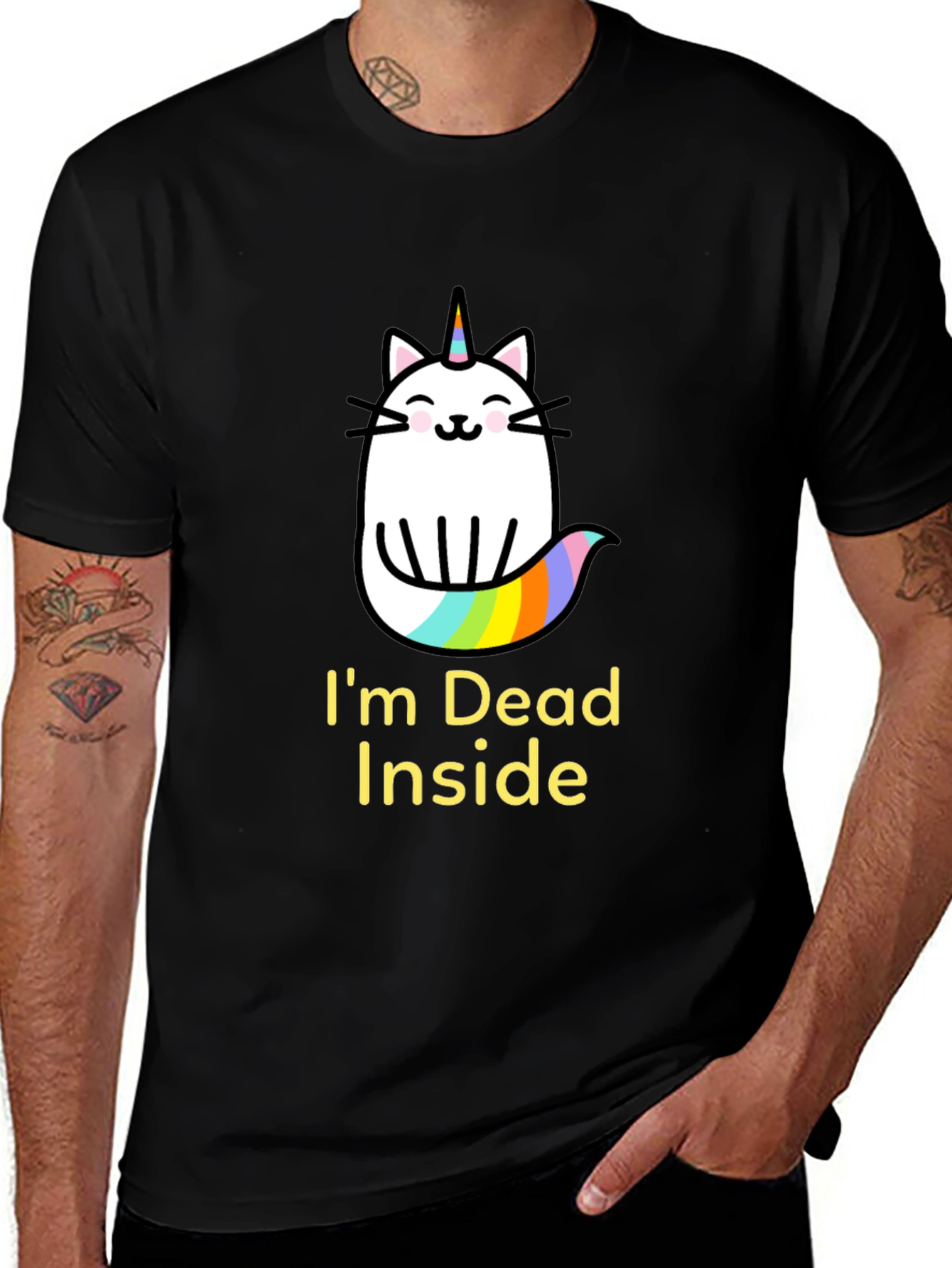 Variant 15 of Dead Inside Unicorn Cat Graphic Tee