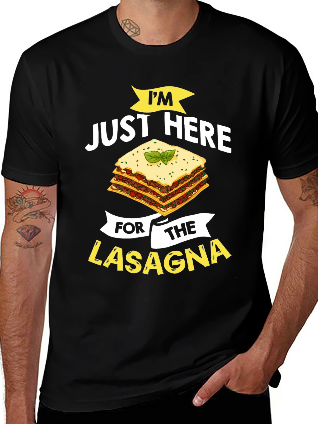 Variant 2 of Lasagna Lover T-Shirt - I'm Just Here for the Lasagna