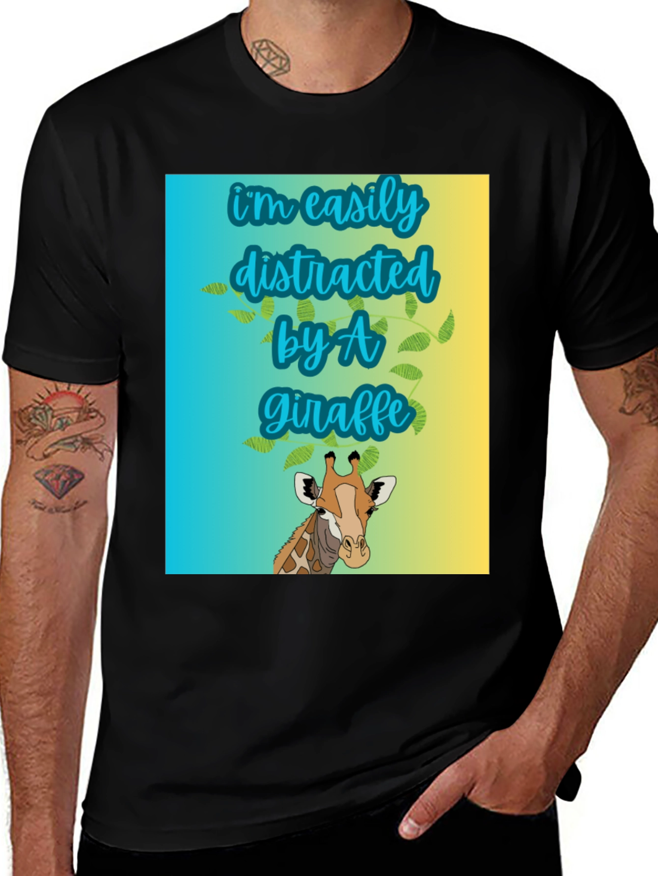 Variant 13 of Easily Distracted by A Giraffe T-Shirt
