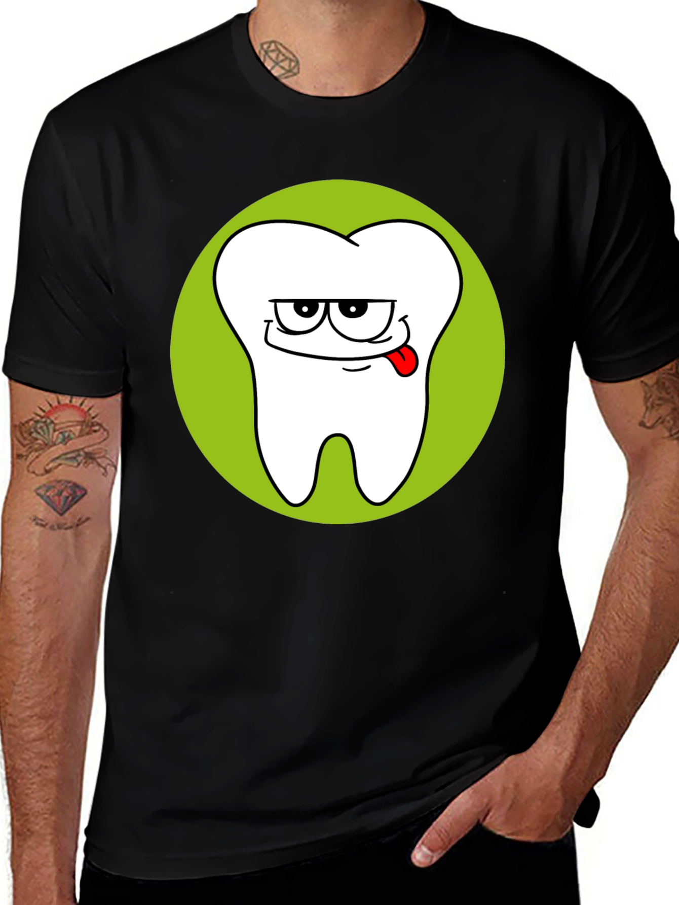 Variant 9 of Funny Tooth Graphic Black T-Shirt