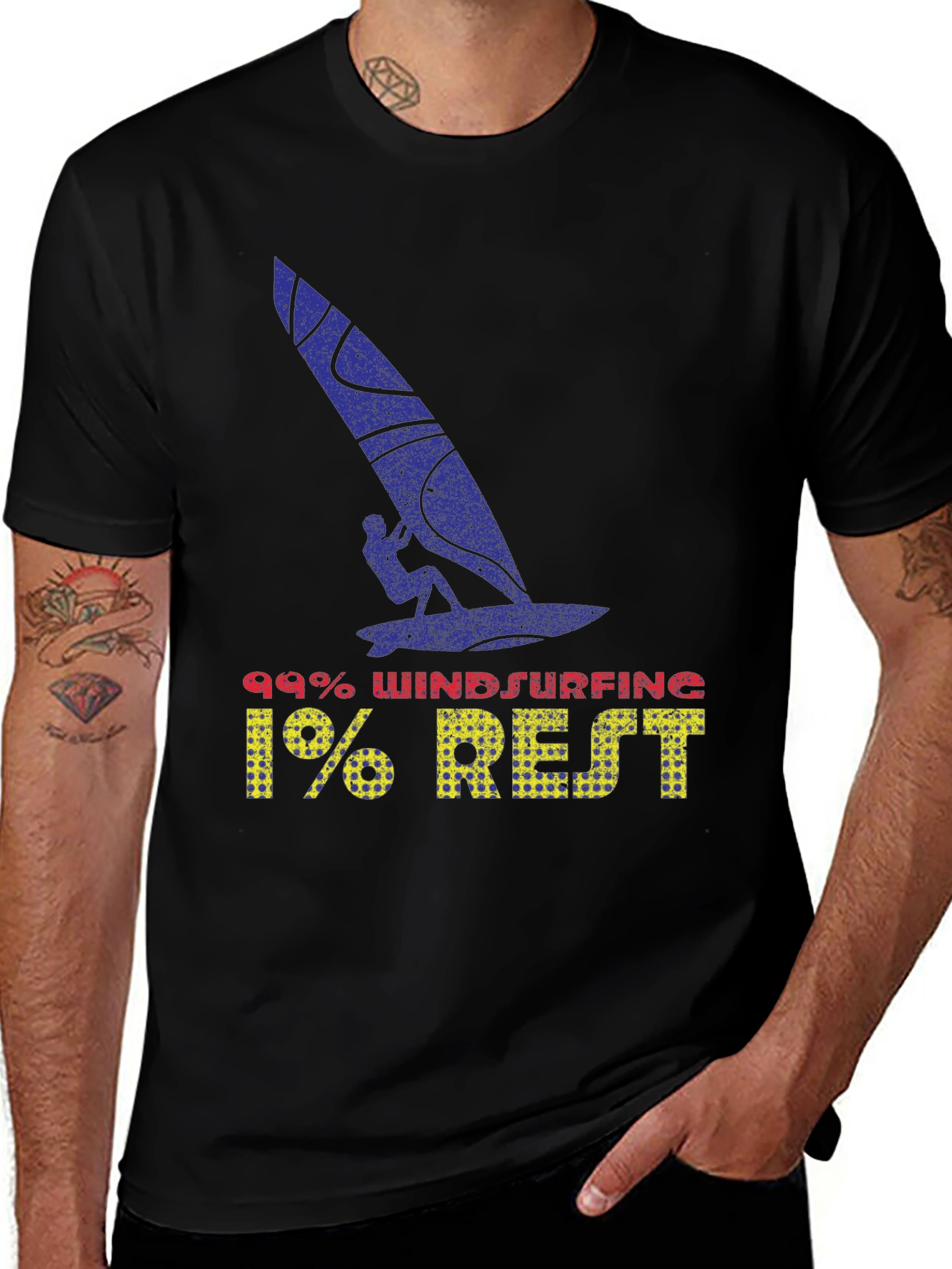 Variant 23 of Windsurfing Graphic Tee - 99% Windsurfing, 1% Rest