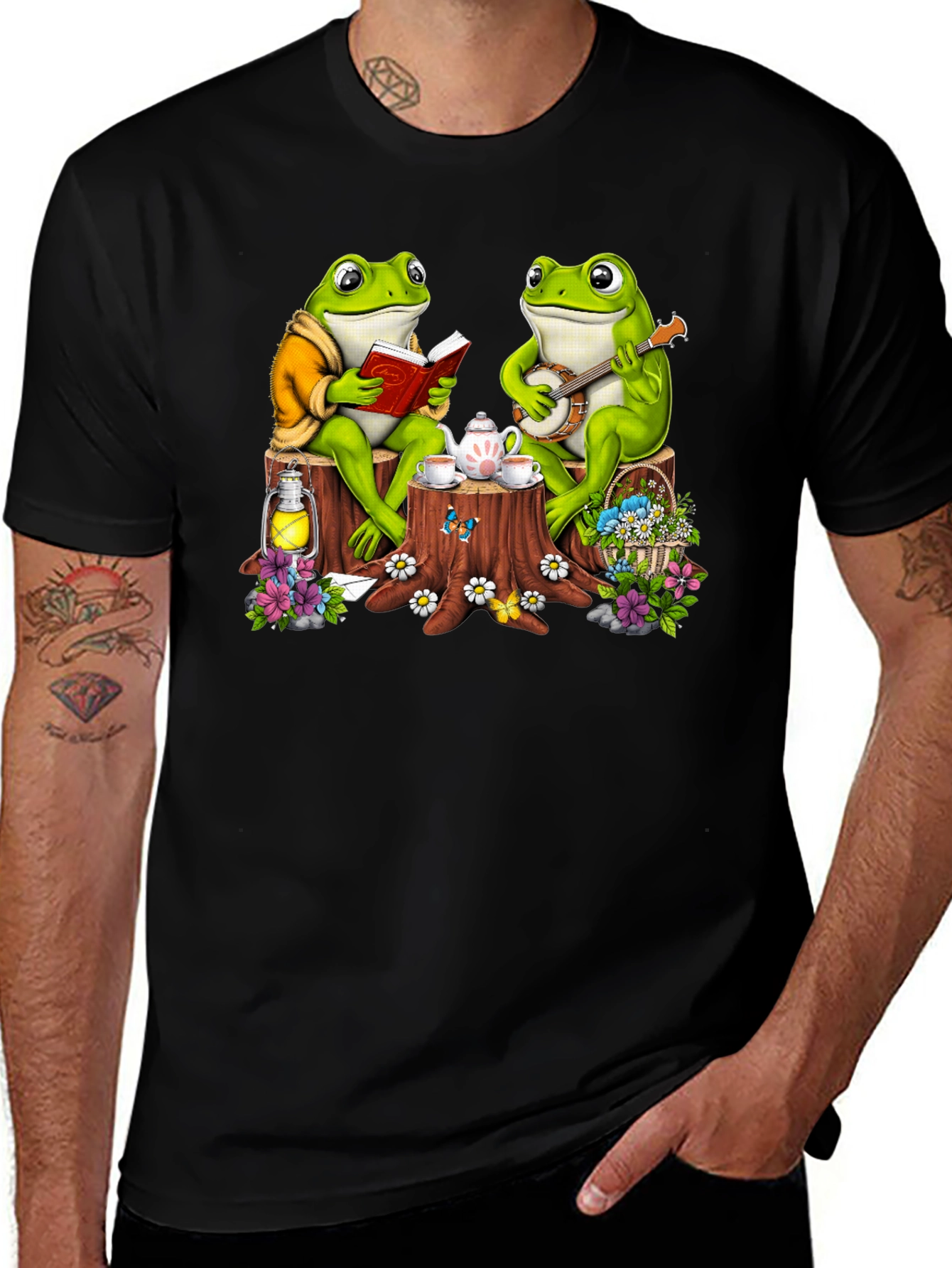 Variant 2 of Frog Tea Party T-Shirt - Whimsical Design