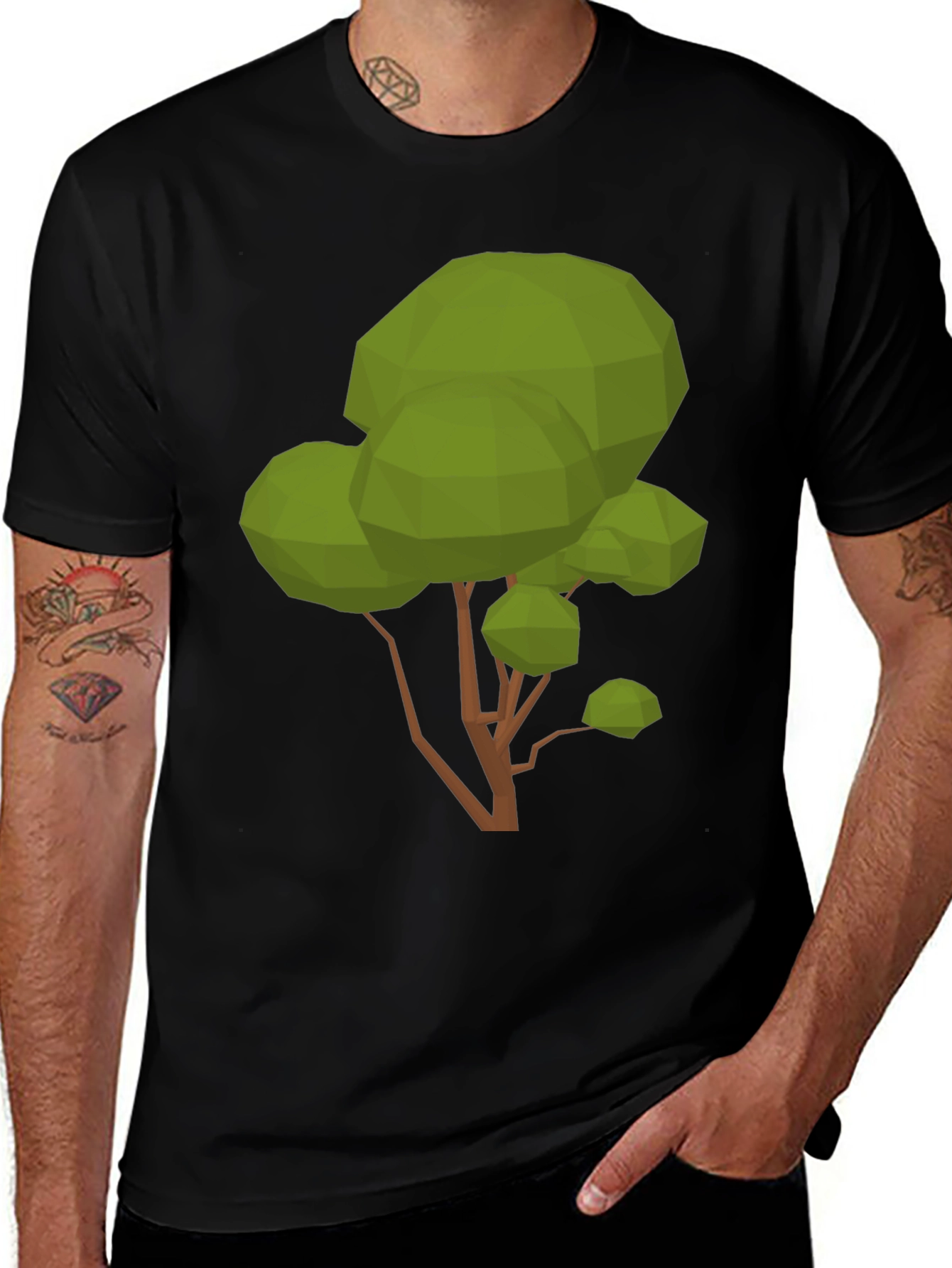 Variant 19 of Geometric Tree Graphic Tee - Modern Style