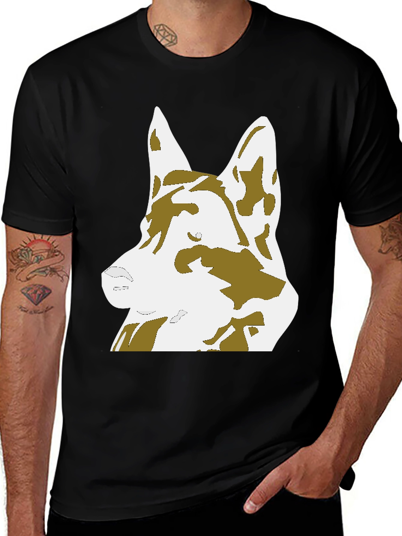 Variant 25 of German Shepherd Graphic Tee - Black