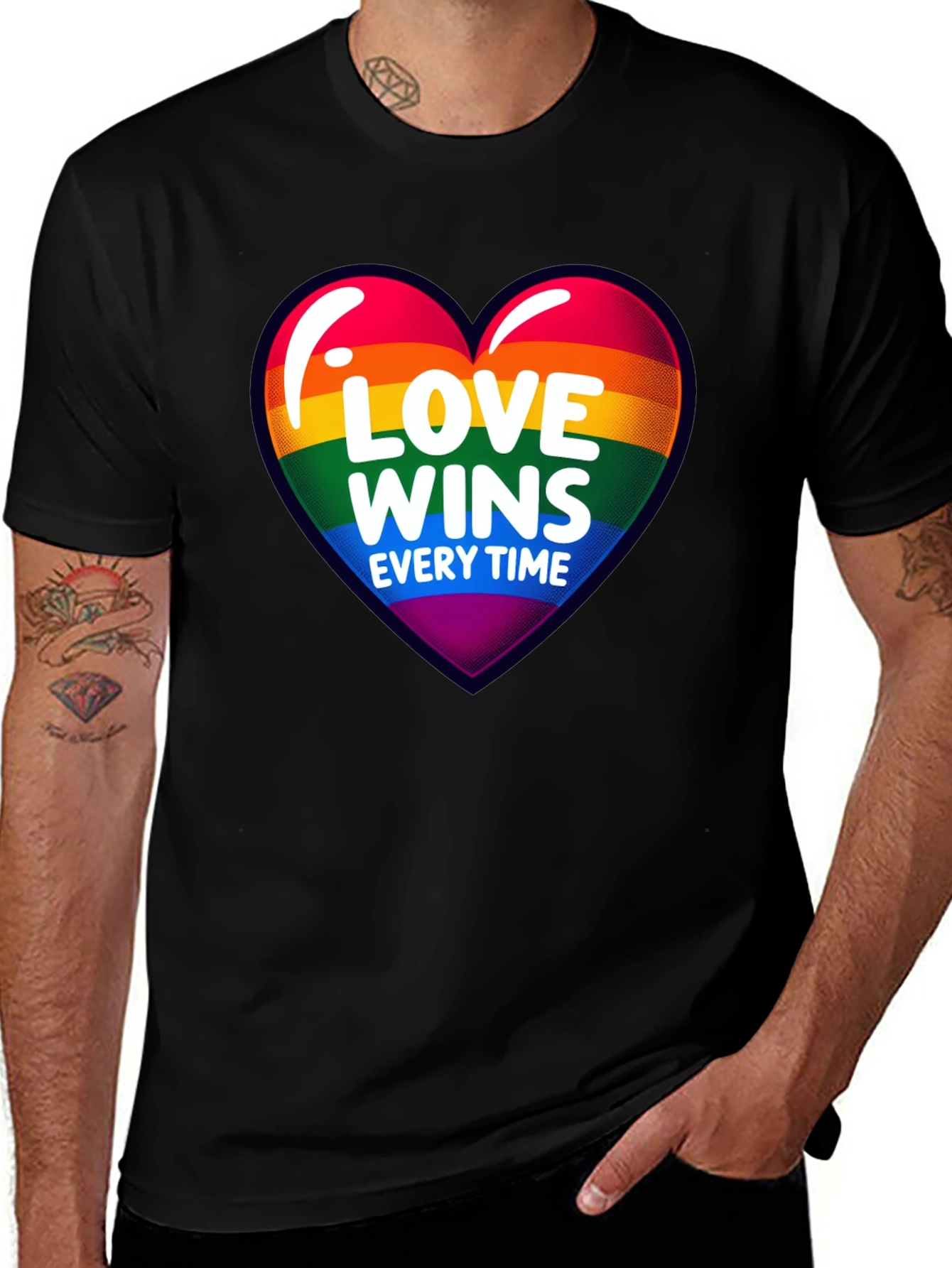 Variant 15 of Love Wins Every Time Rainbow Heart T-Shirt