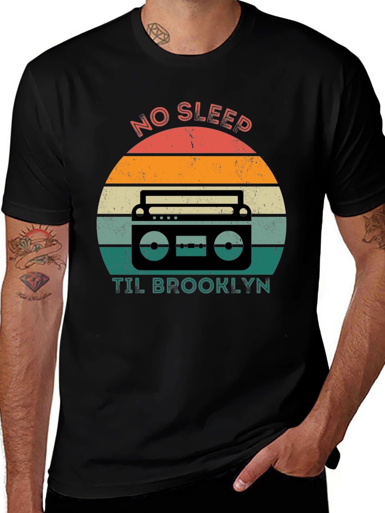 Variant 8 of Retro Boombox T-Shirt - No Sleep Til Brooklyn