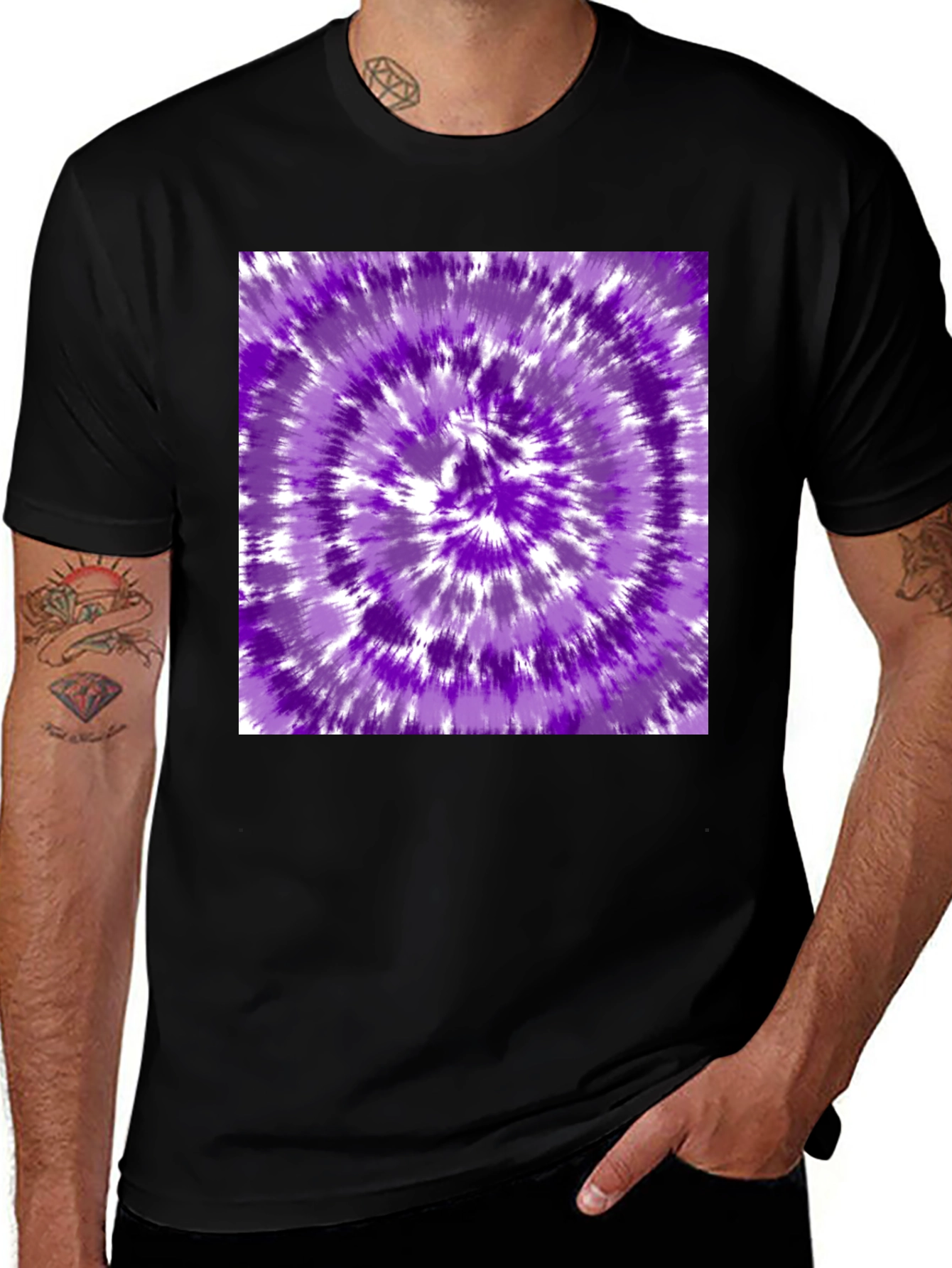 Variant 24 of Purple Tie-Dye Graphic Tee - Stylish Casual Wear