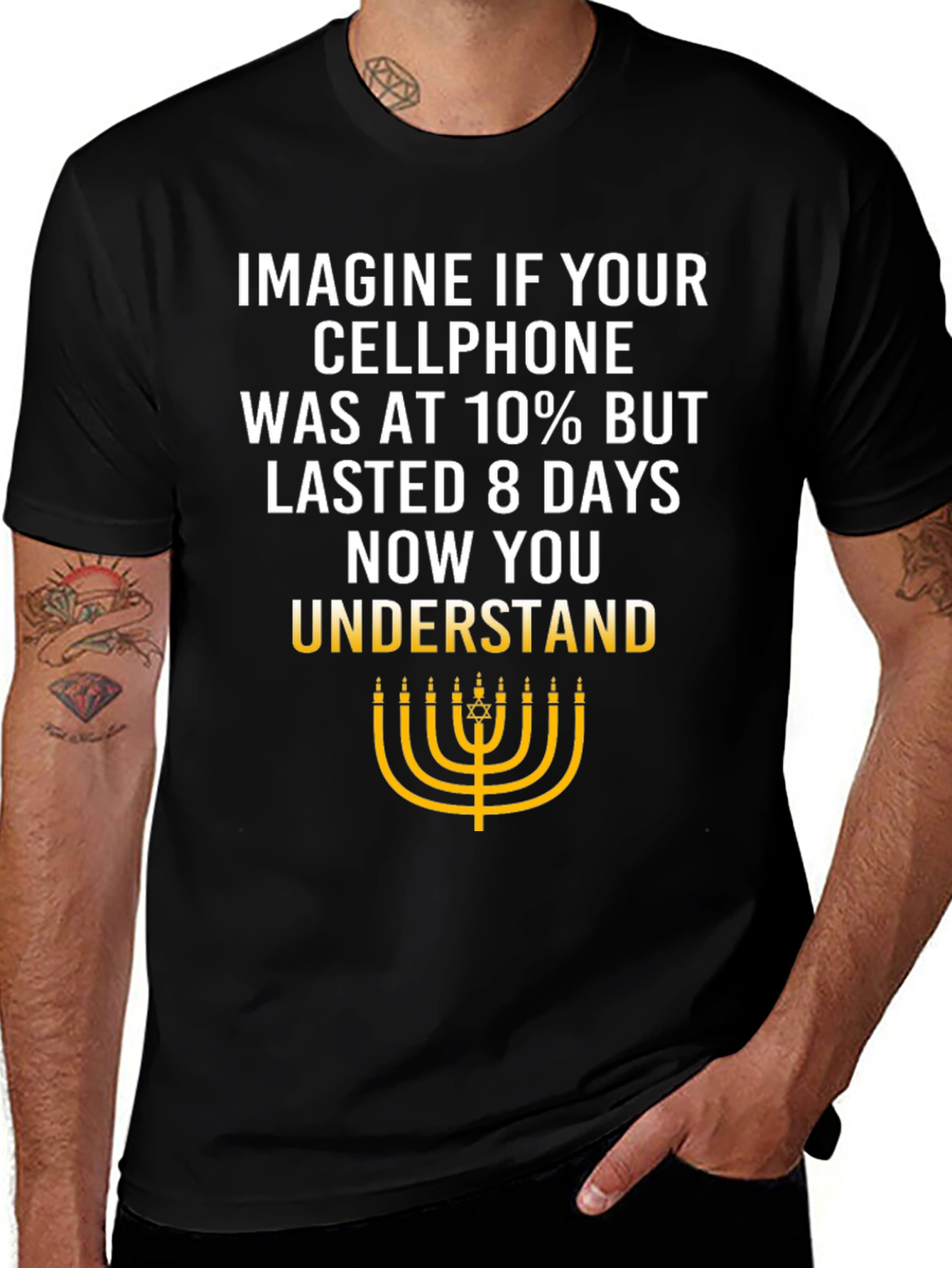 Hanukkah Miracle T-Shirt - Imagine Cellphone Lasting 8 Days