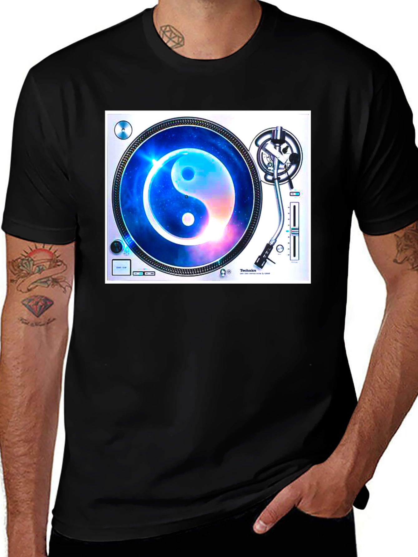 Yin Yang Galaxy Turntable Graphic Tee