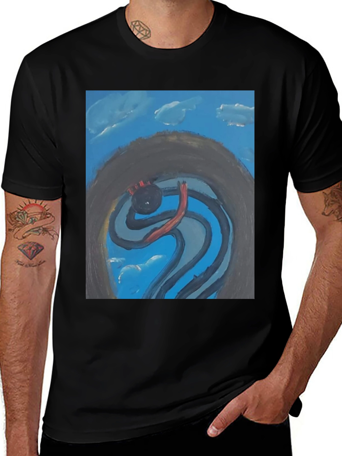 Variant 24 of Abstract Art T-Shirt - Surrealist Portal Design