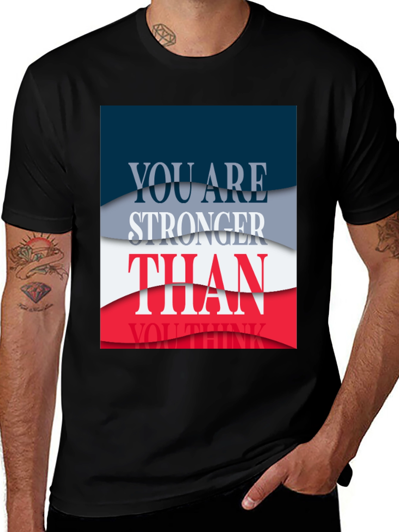 Variant 26 of Motivational "You Are Stronger" Graphic Tee