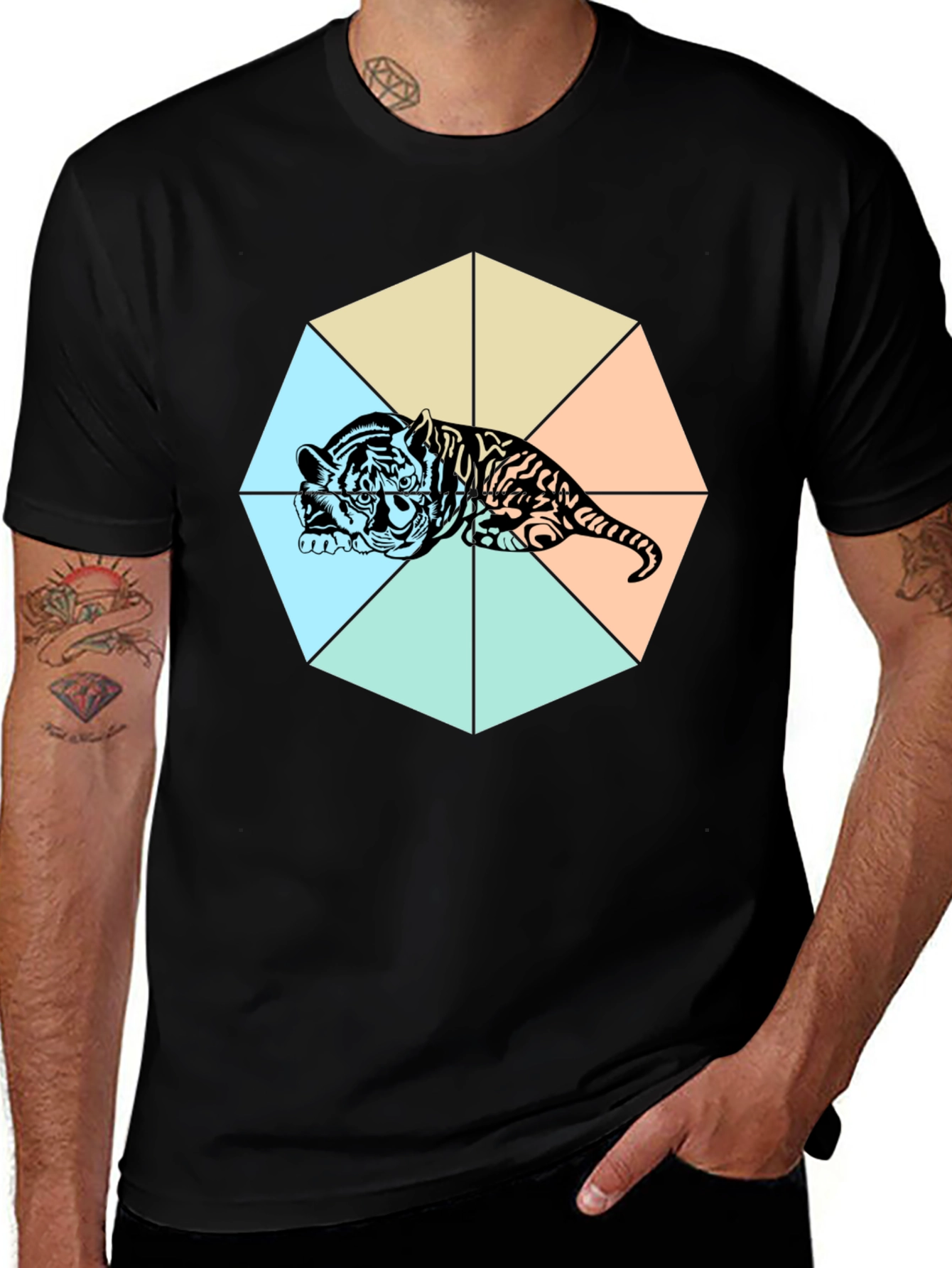 Black Tiger Graphic T-Shirt - Bold Design main image