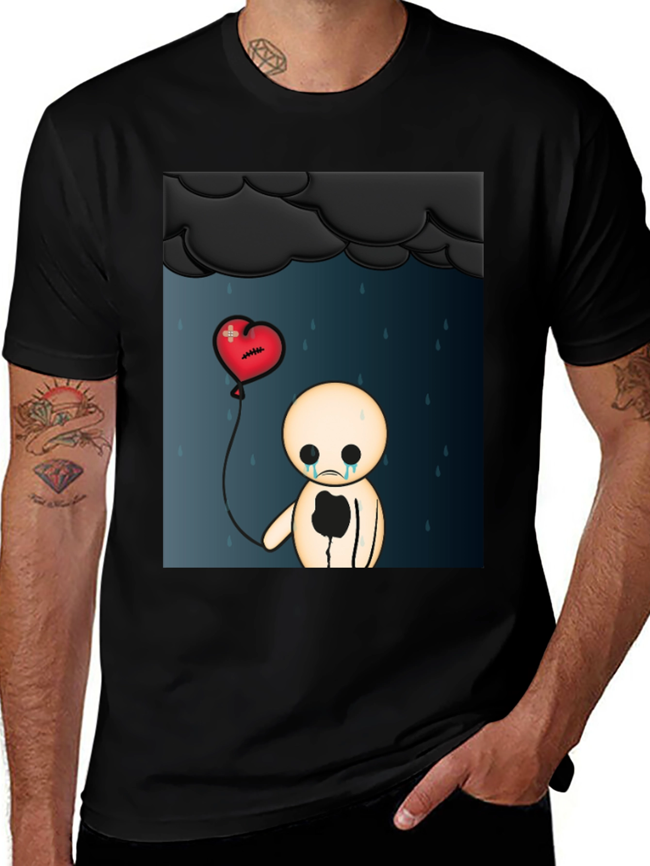 Variant 5 of Heartbroken Cartoon Graphic T-Shirt