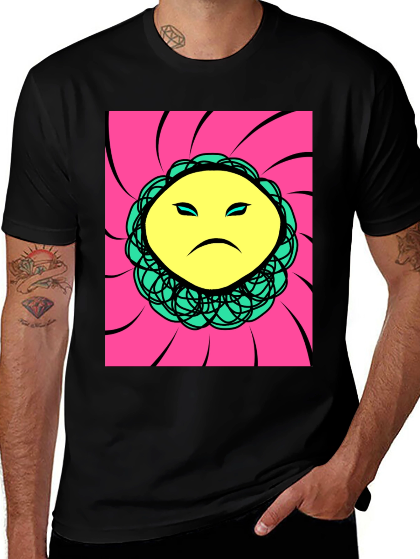 Variant 6 of Sad Face Graphic Print T-Shirt