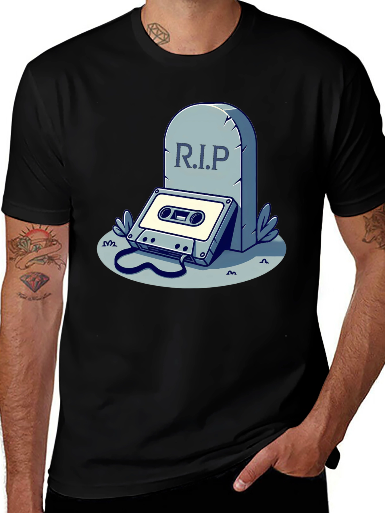 Variant 7 of R.I.P. Cassette Tape T-Shirt - Black Graphic Tee