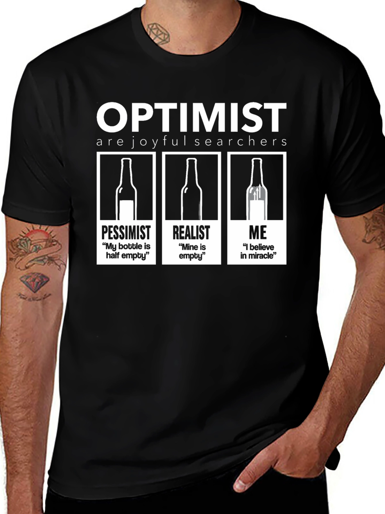 Variant 4 of Optimist T-Shirt - Humorous Graphic Tee