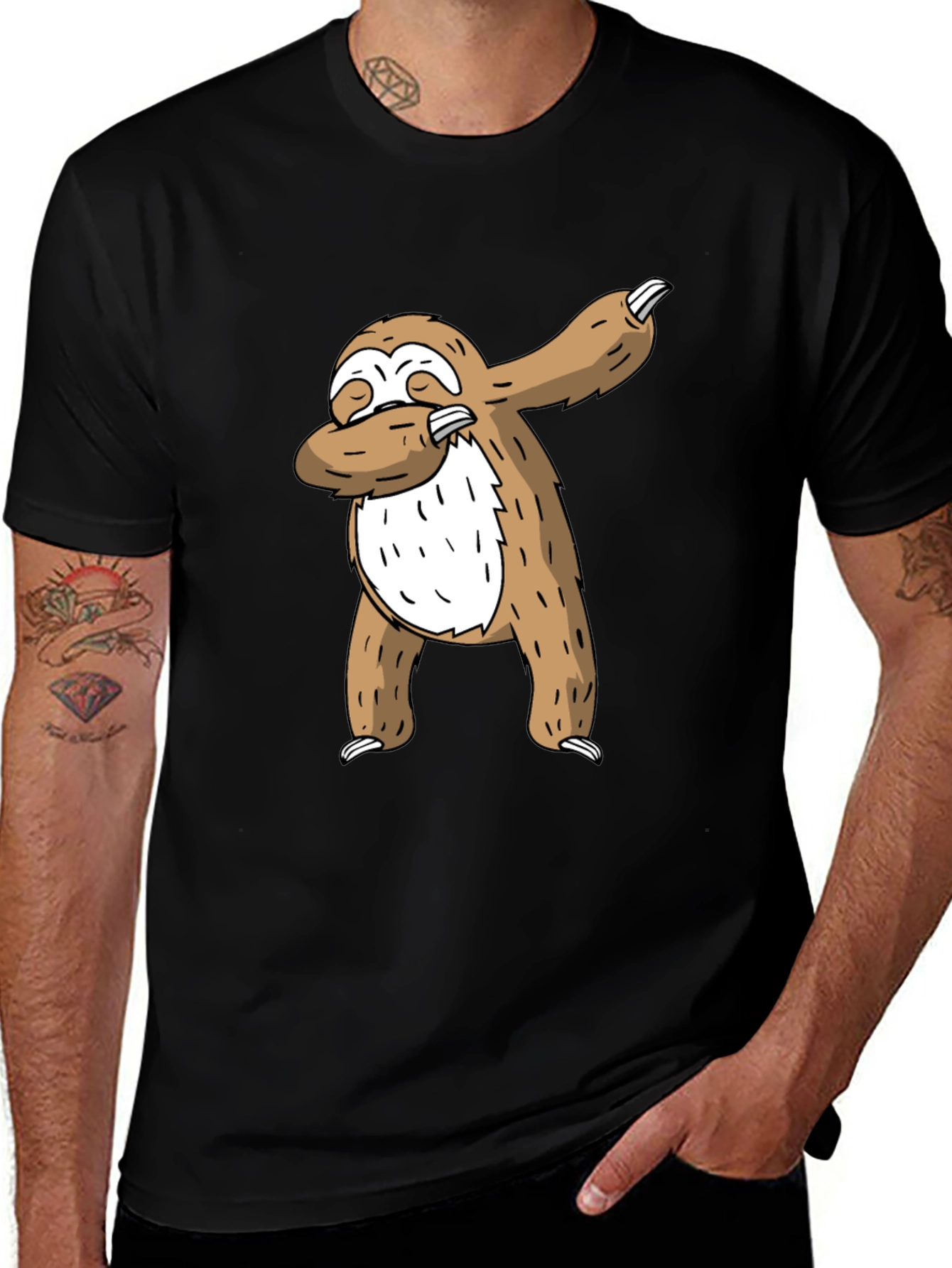 Variant 17 of Dabbing Sloth Graphic Tee - Cool Casual T-Shirt