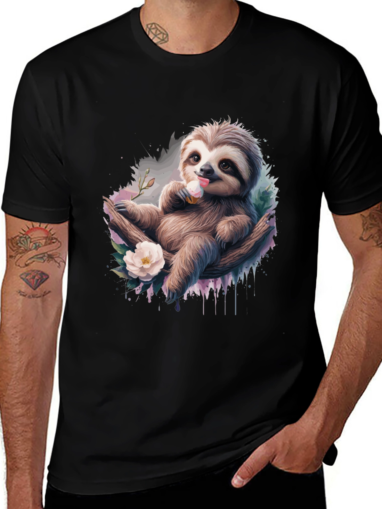 Variant 29 of Sloth Ice Cream Graphic T-Shirt - Comfy Casual Tee
