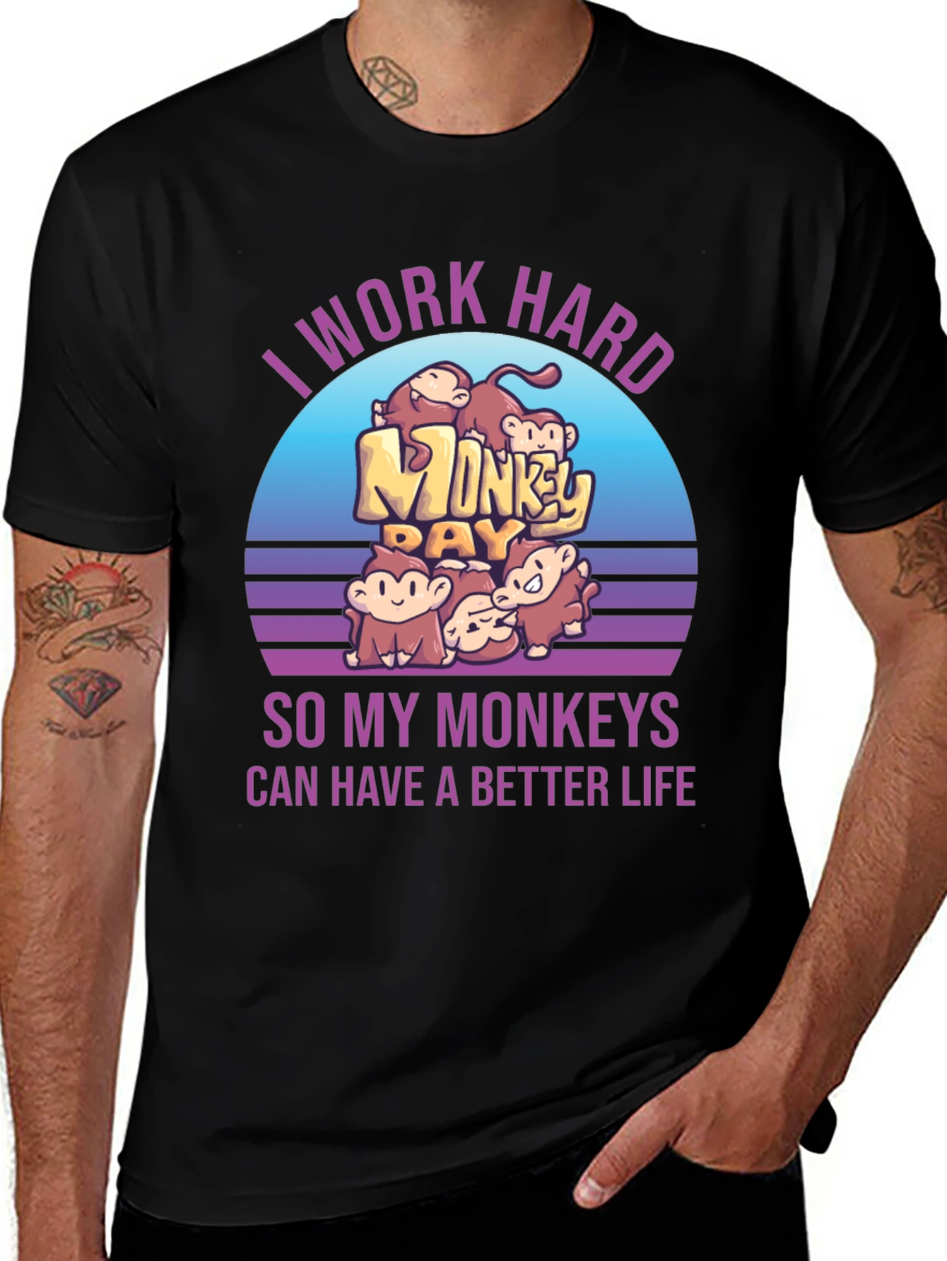 I Work Hard For My Monkeys Graphic Tee