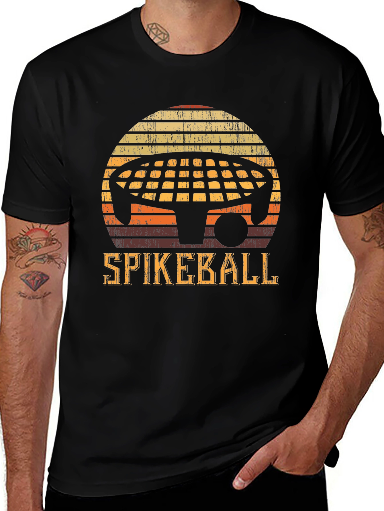 Variant 10 of Retro Spikeball T-Shirt - Vintage Sunset Design