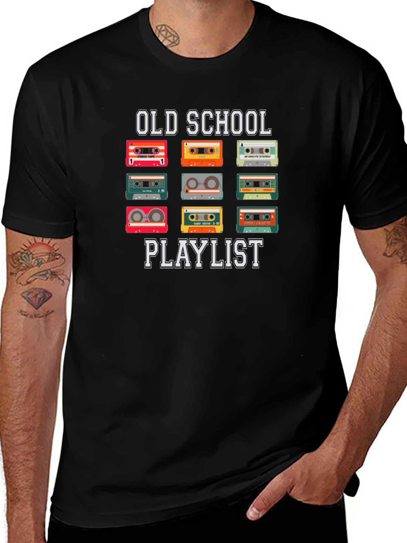 Variant 3 of Old School Playlist Cassette Tape T-Shirt