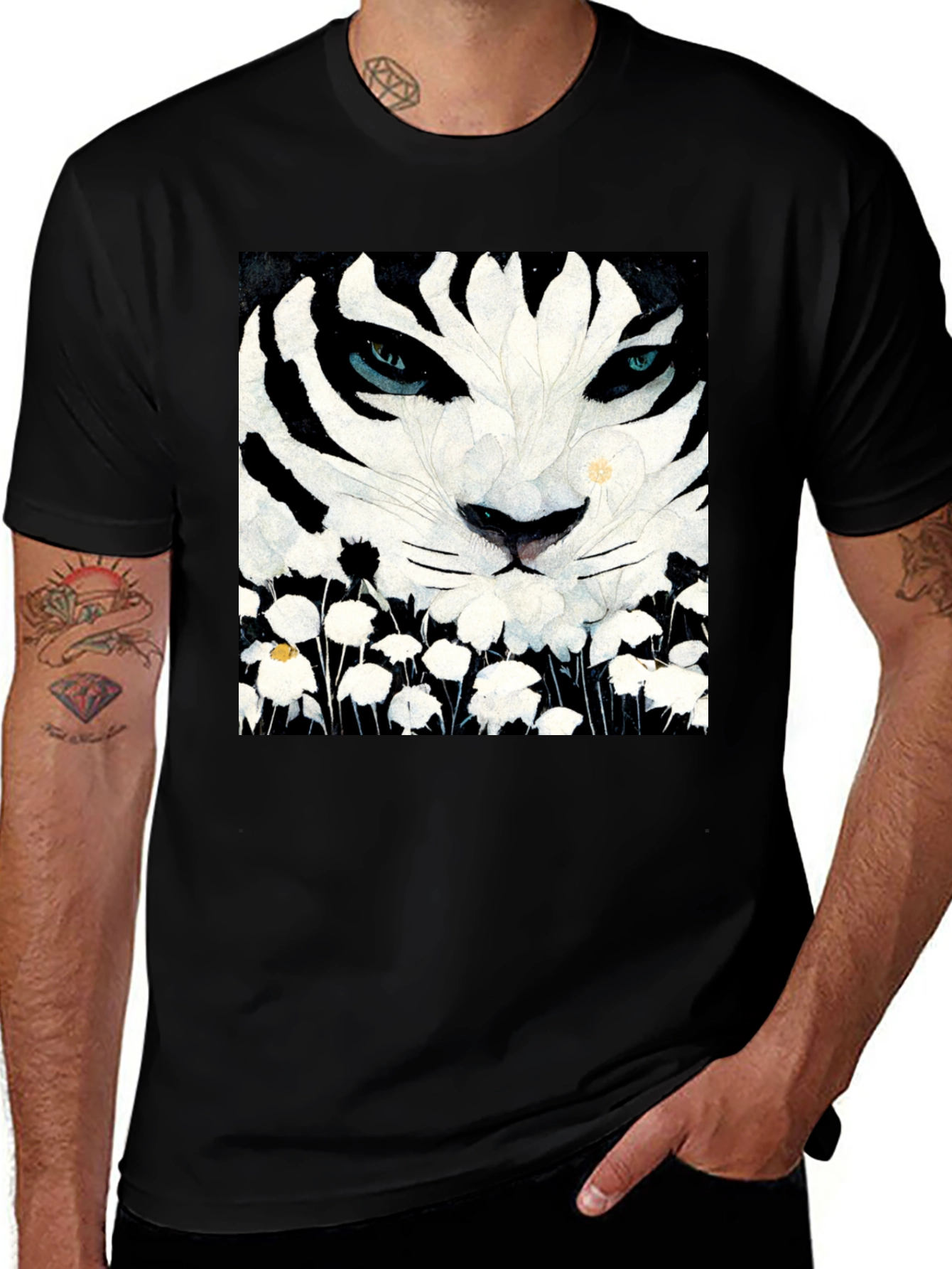 Variant 28 of Floral Tiger Graphic T-Shirt