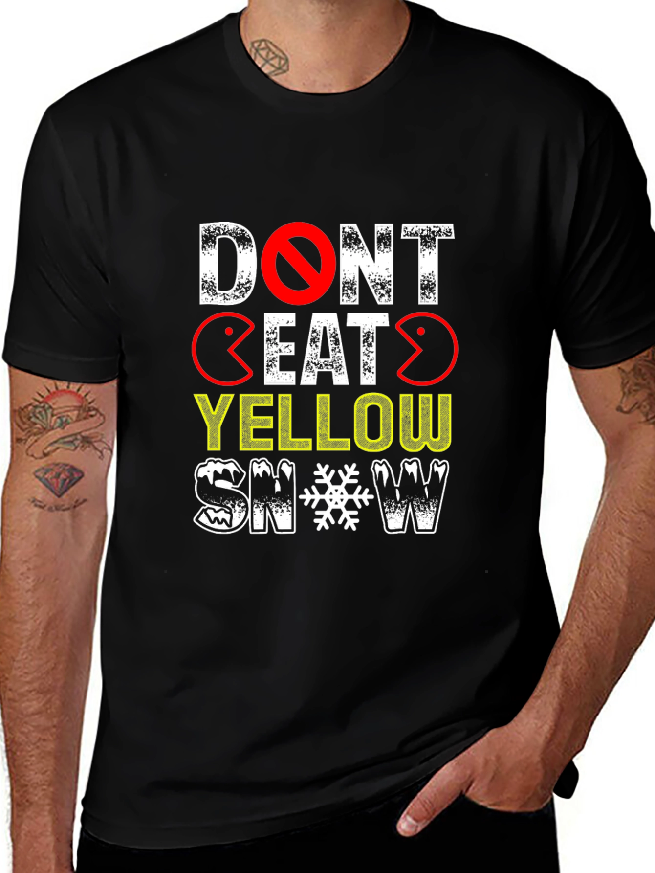 Variant 30 of Don't Eat Yellow Snow Novelty Graphic T-Shirt