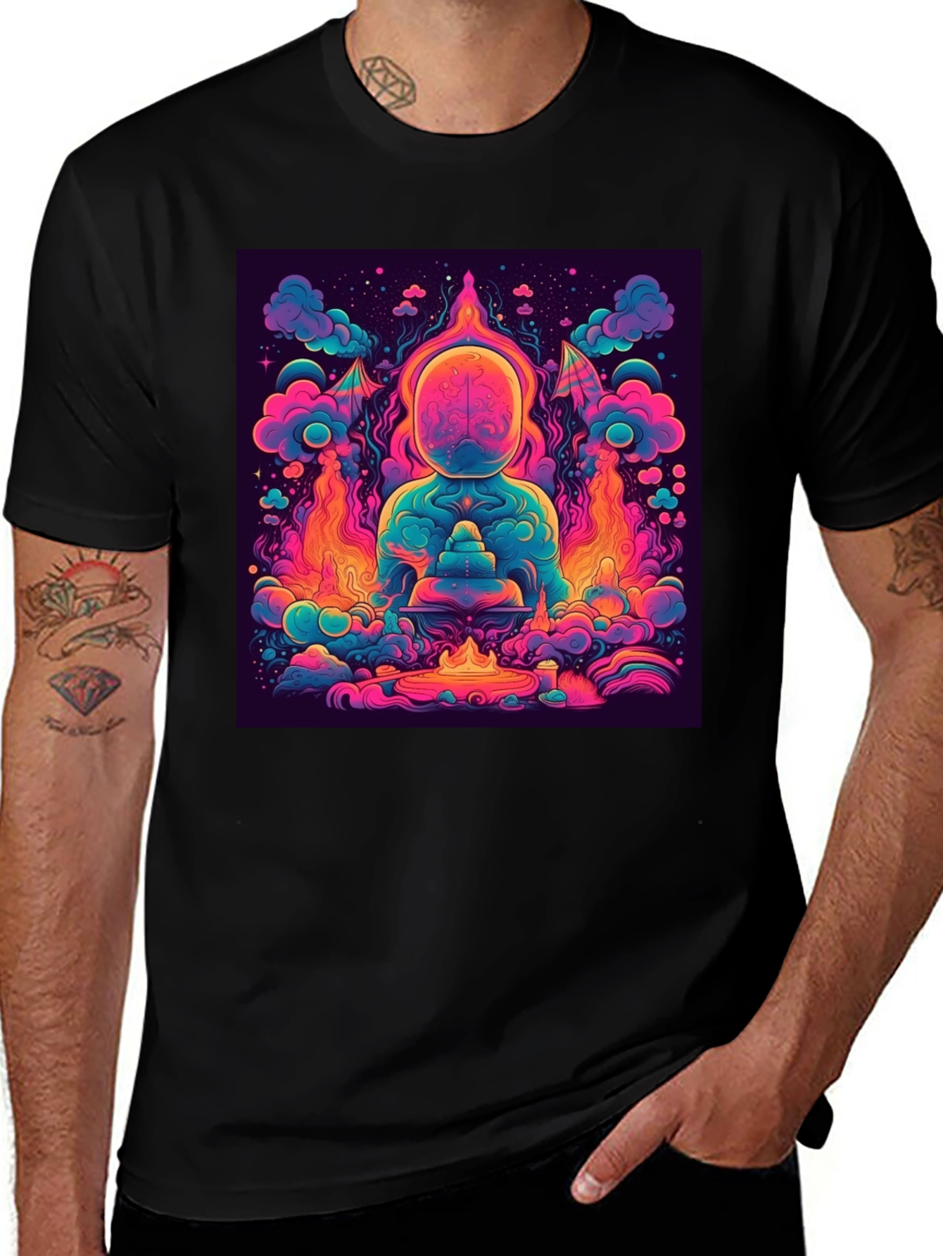 Variant 15 of Vibrant Psychedelic Meditation Graphic Tee
