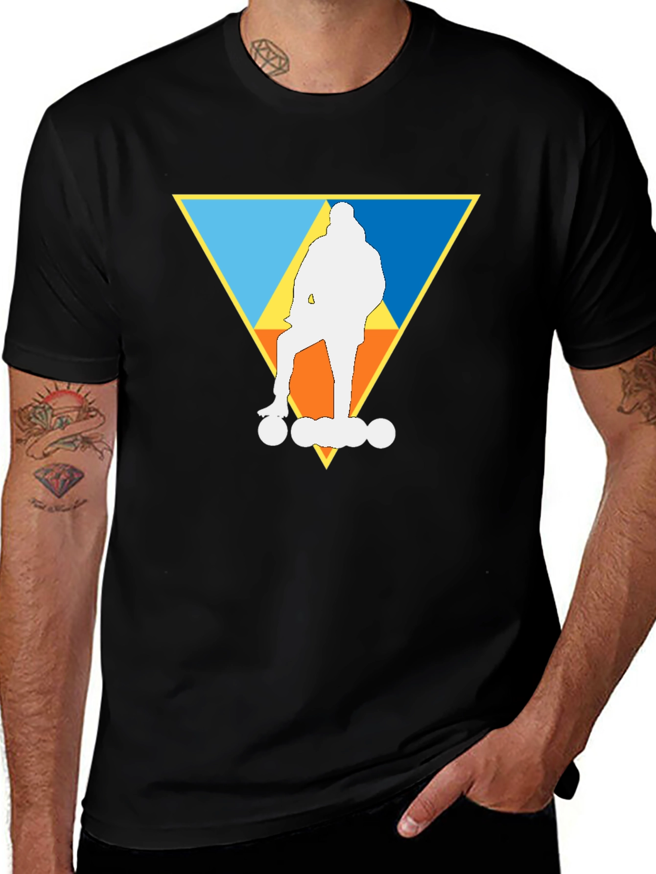 Variant 2 of Skateboarding Triangle Graphic Tee - Cool Casual Style