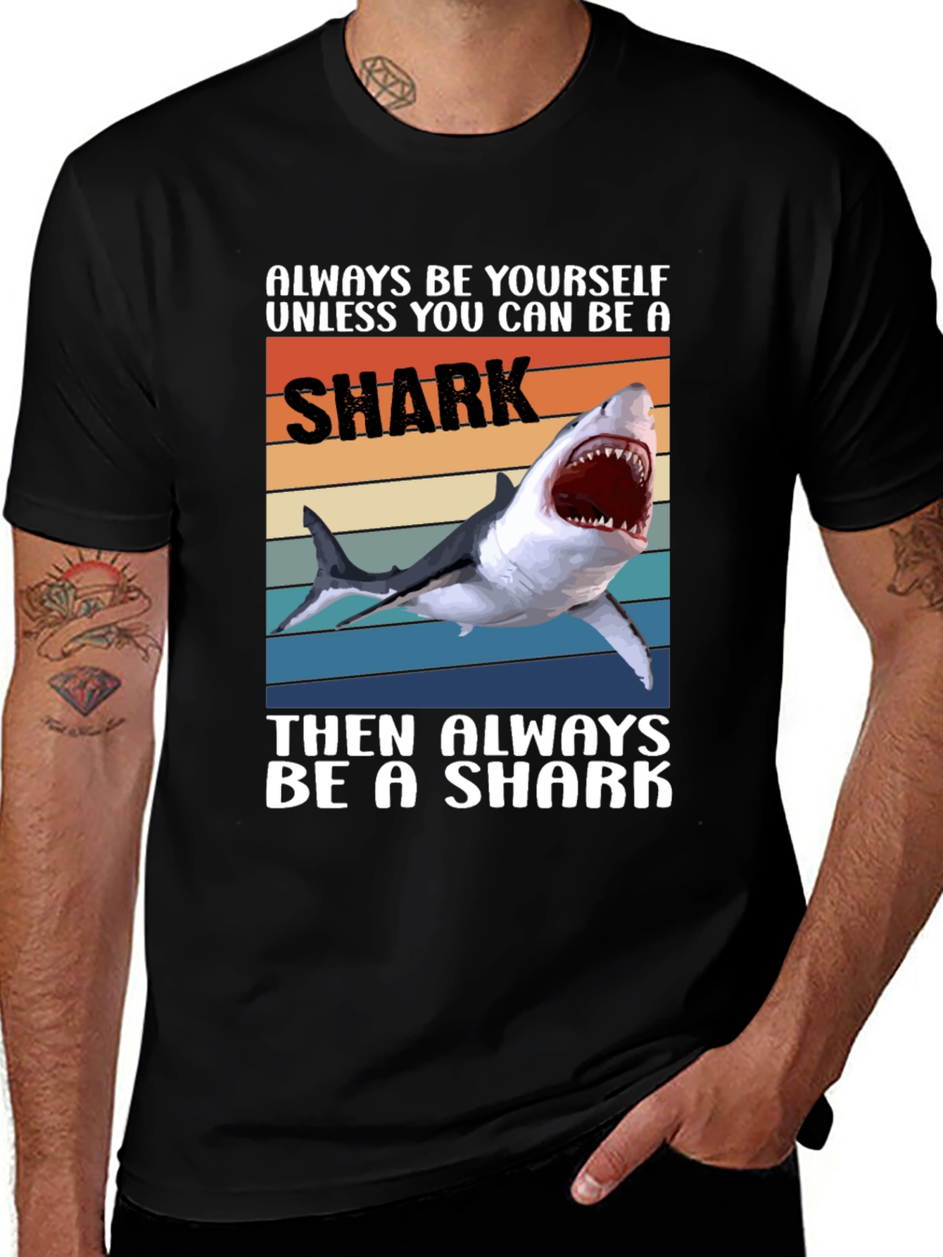 Variant 16 of Always Be A Shark Graphic T-Shirt - Funny Shark Lover Tee