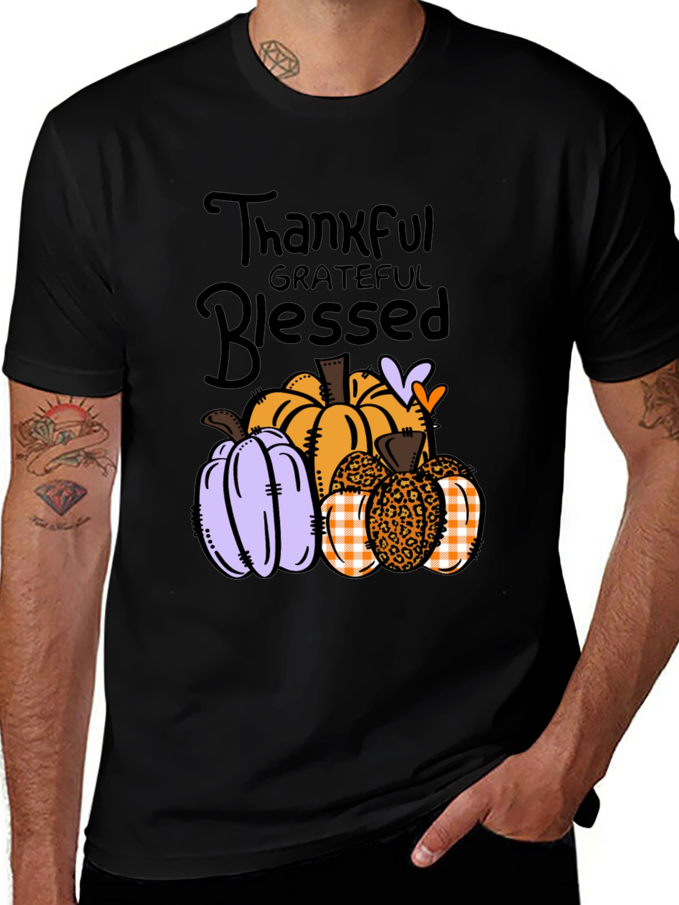 Variant 14 of Thankful Grateful Blessed Pumpkin T-Shirt