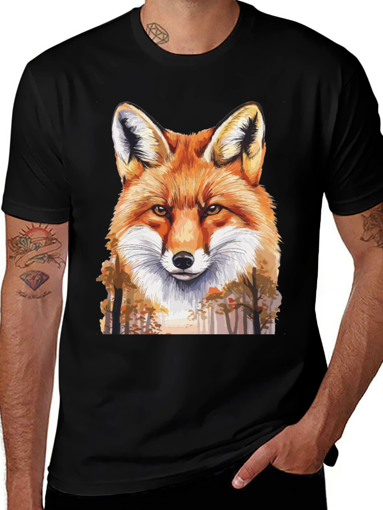 Variant 7 of Fox Graphic Tee - Nature Lover's T-Shirt