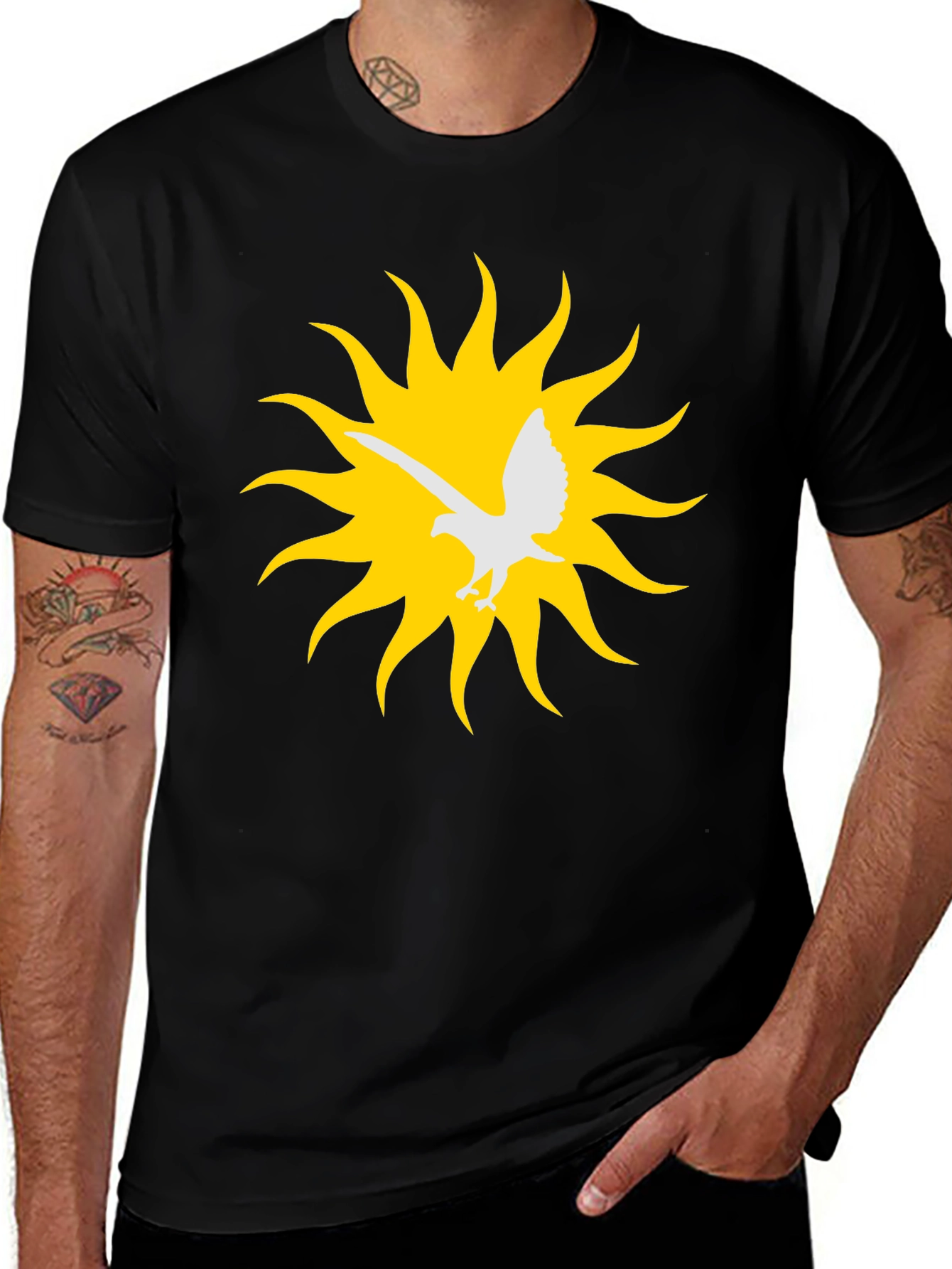 Variant 21 of Eagle Sun Graphic Tee - Black