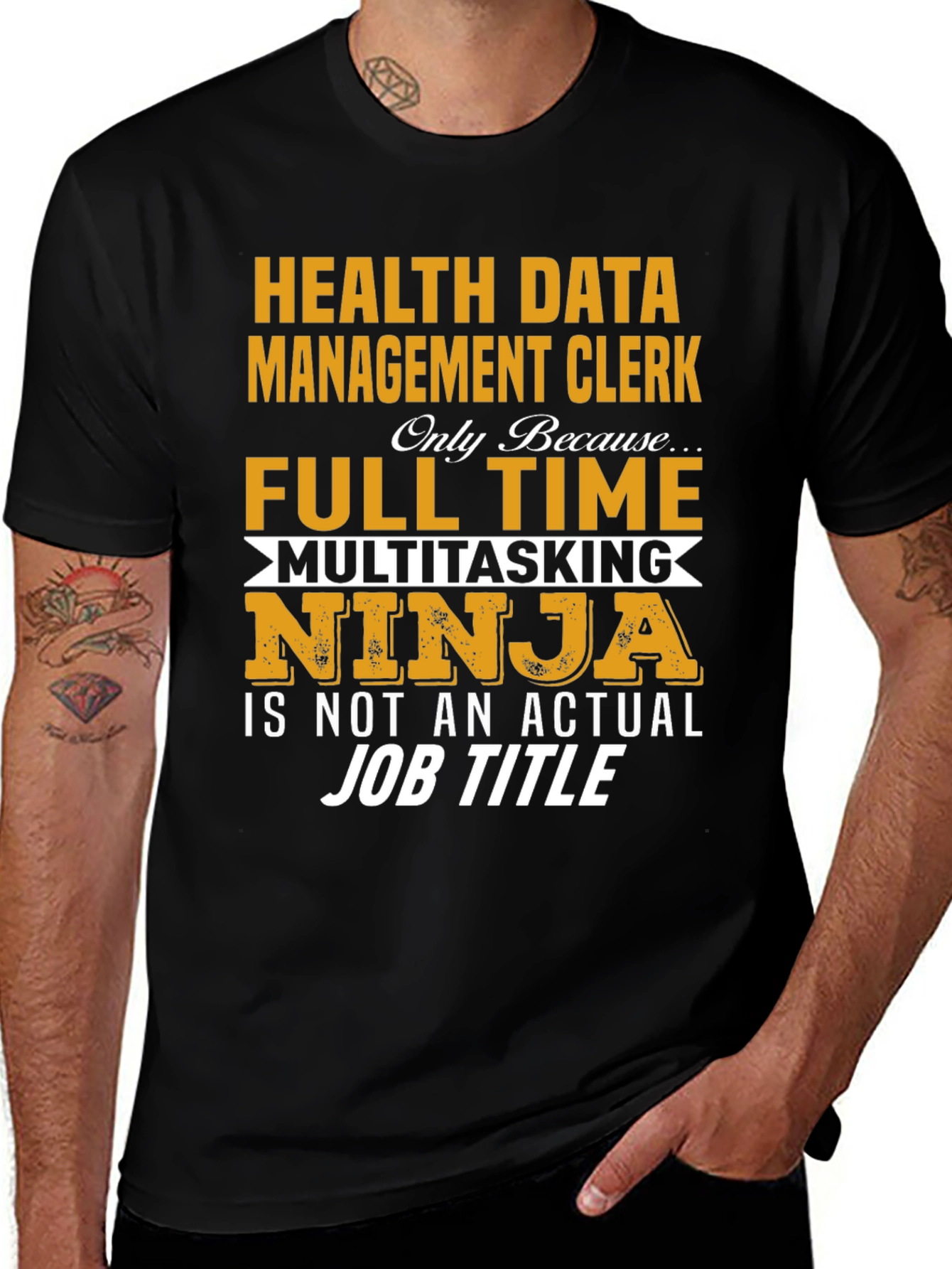 Health Data Management Clerk Full Time Ninja T-Shirt