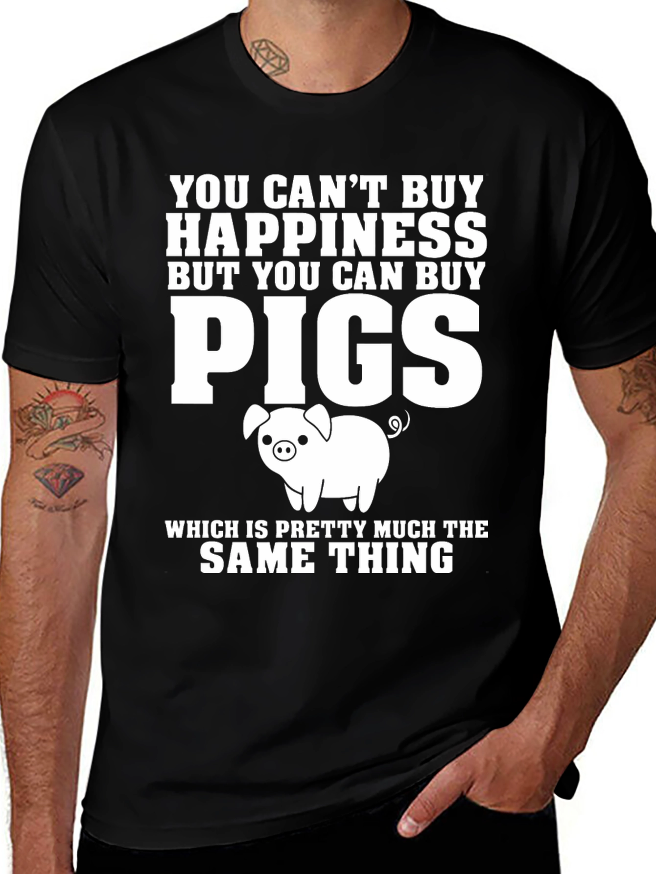 Variant 2 of Funny Pig Lover T-Shirt: Can Buy Pigs