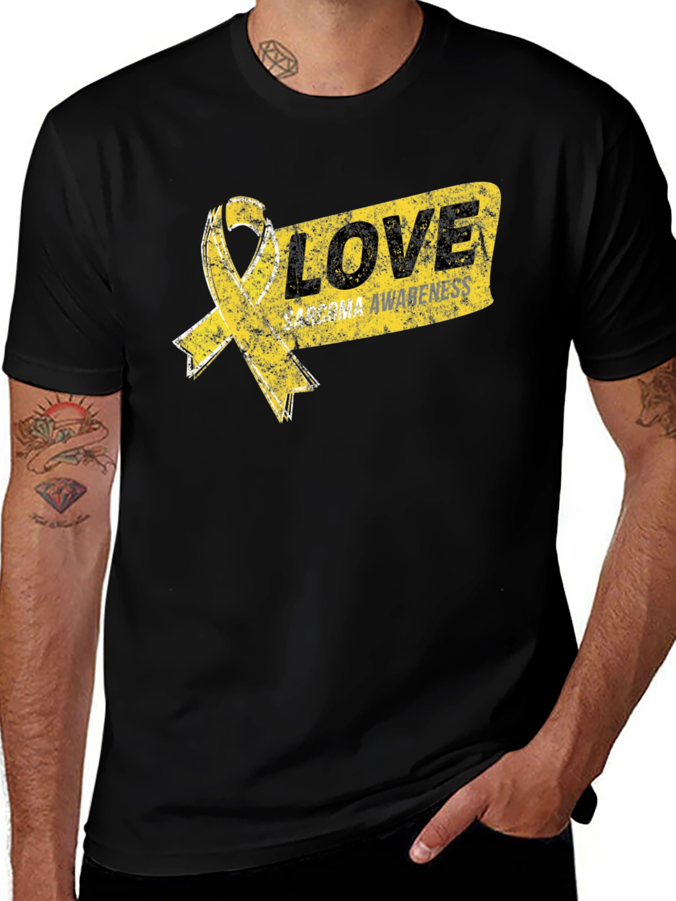Variant 29 of Love Sarcoma Awareness Ribbon T-Shirt