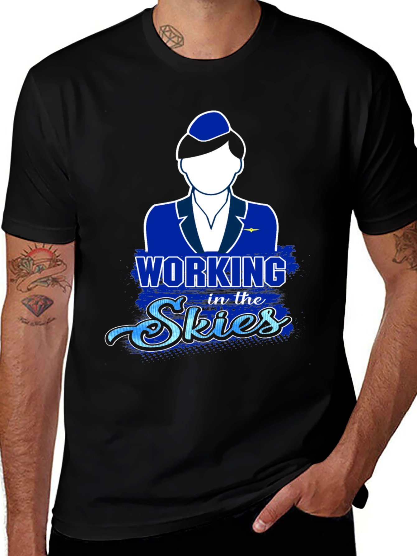 Variant 13 of Flight Attendant "Working in the Skies" T-Shirt