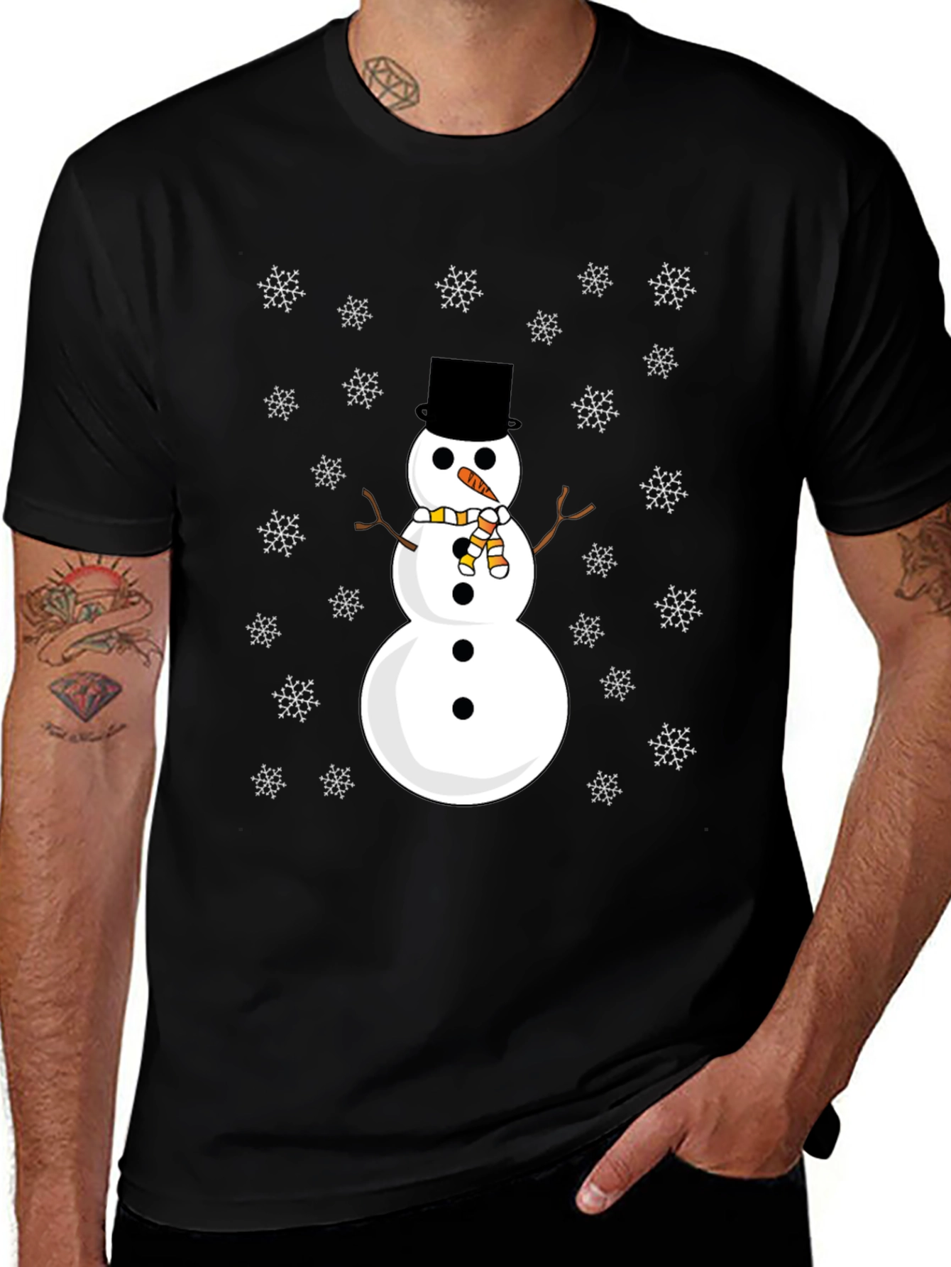 Variant 26 of Snowman Graphic Tee - Festive Holiday Shirt
