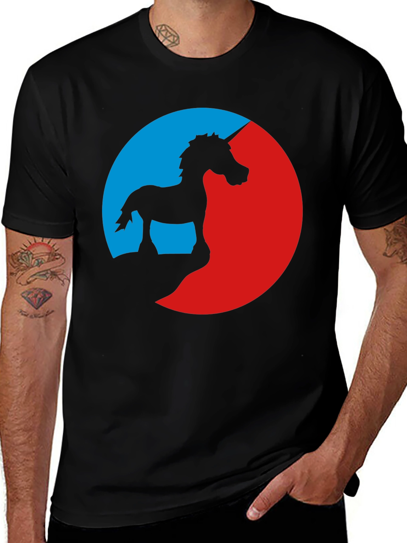 Variant 28 of Unicorn Silhouette Graphic Tee - Black