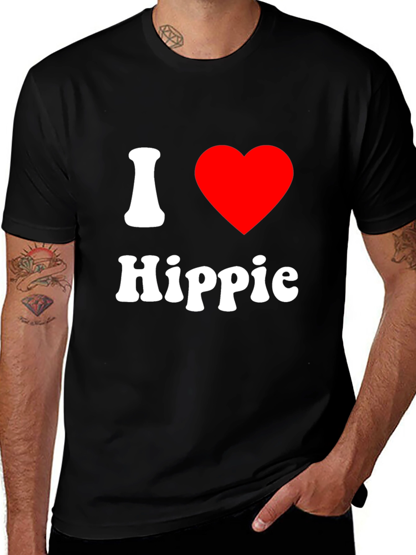 Variant 12 of I Love Hippie Graphic T-Shirt