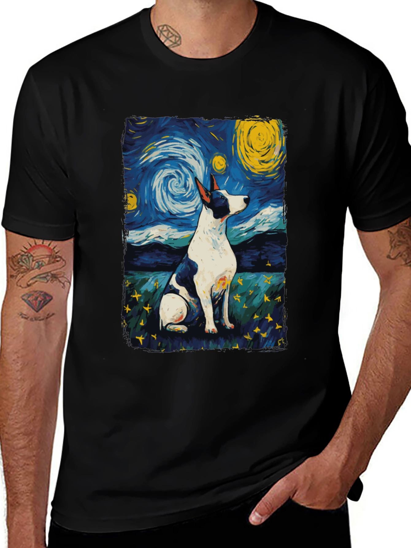 Variant 20 of Starry Dog Night T-Shirt - Artistic Pet Tee