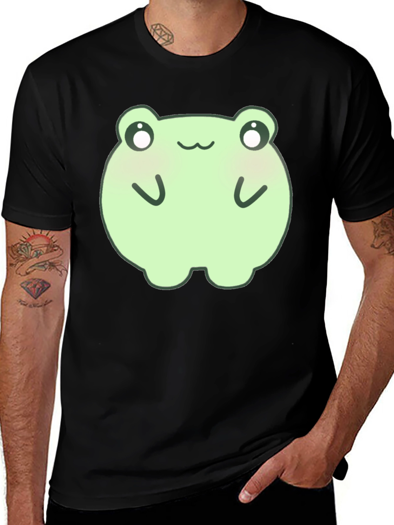 Variant 30 of Cute Frog Graphic Tee - Soft Black Cotton T-Shirt