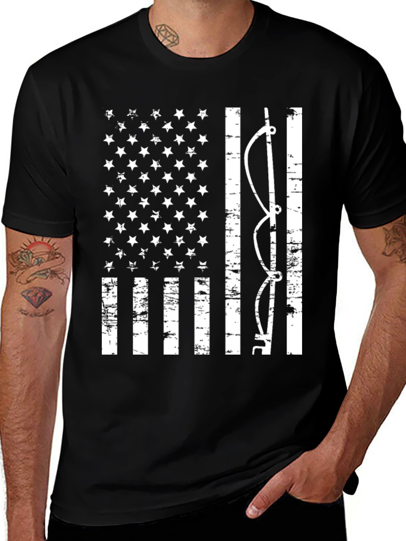 American Flag Bow Fishing T-Shirt