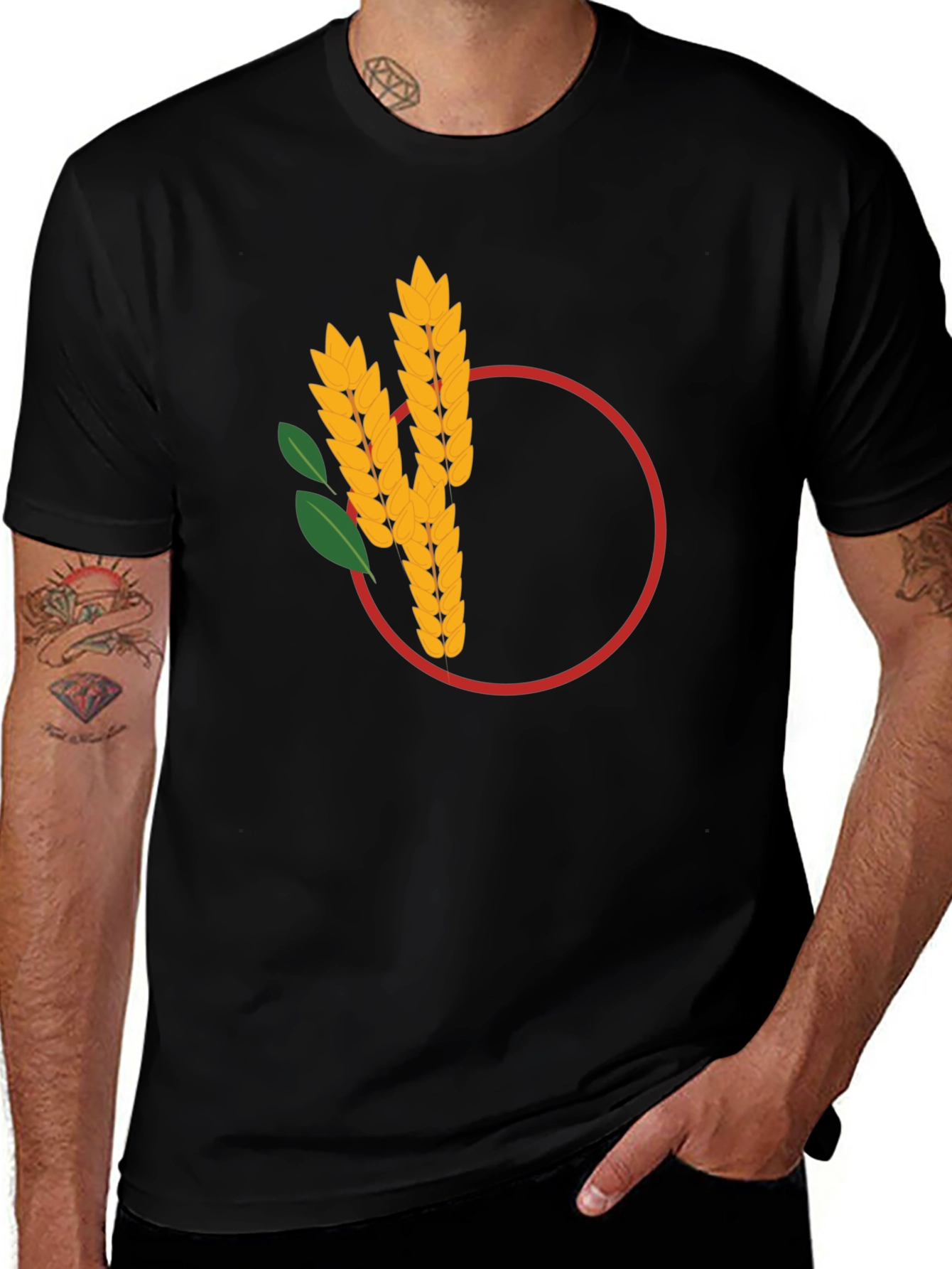 Wheat Graphic Black Tee