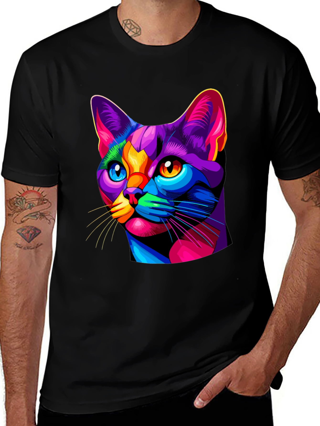 Variant 28 of Vibrant Cat Graphic T-Shirt