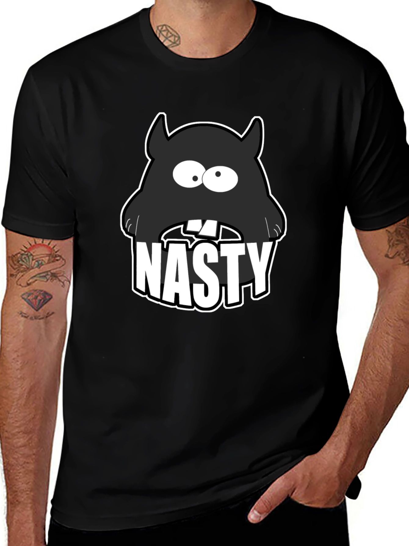 Variant 6 of Nasty Monster Graphic T-Shirt - Black