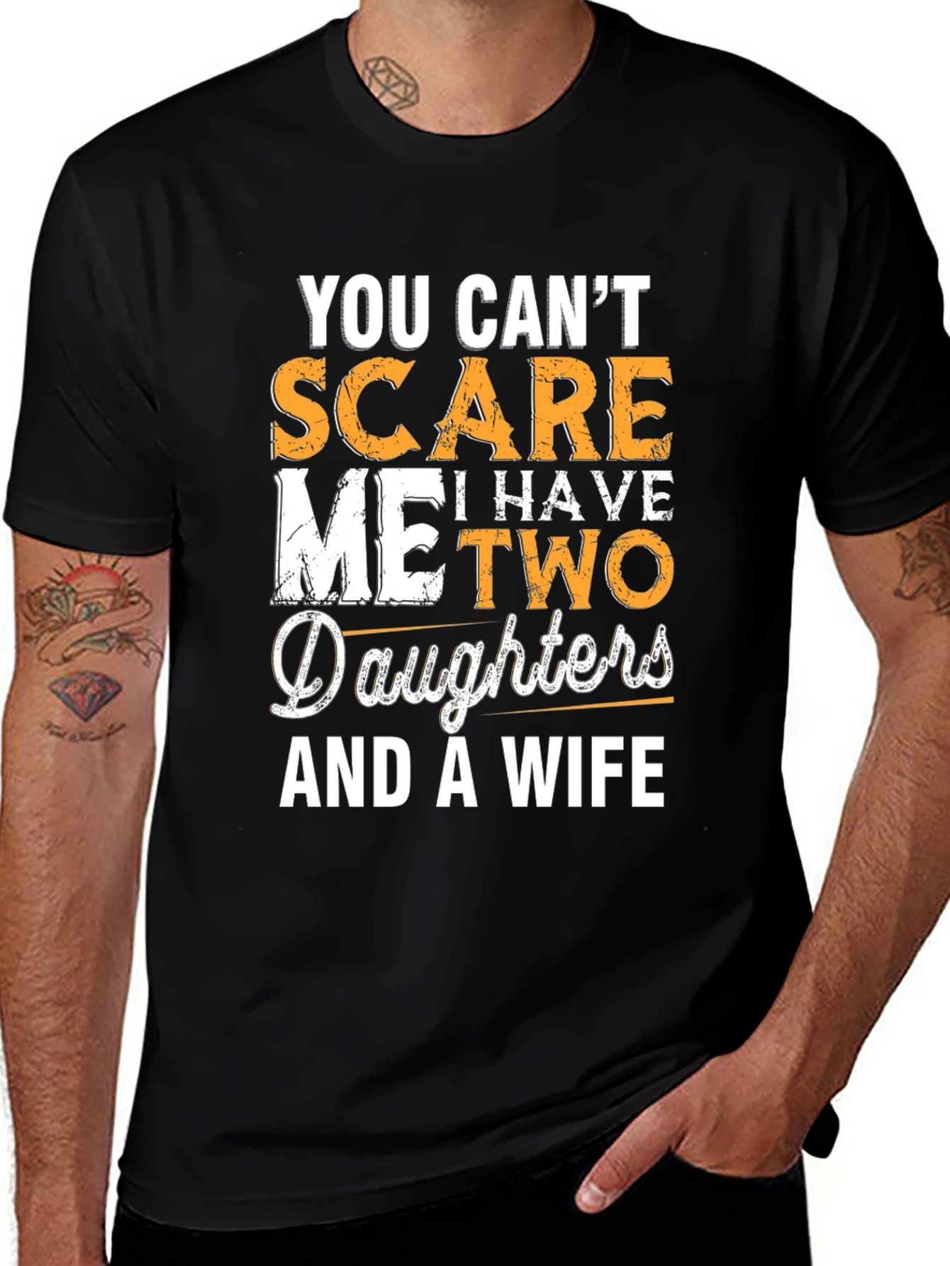 Variant 28 of Funny Dad T-Shirt - Two Daughters and A Wife