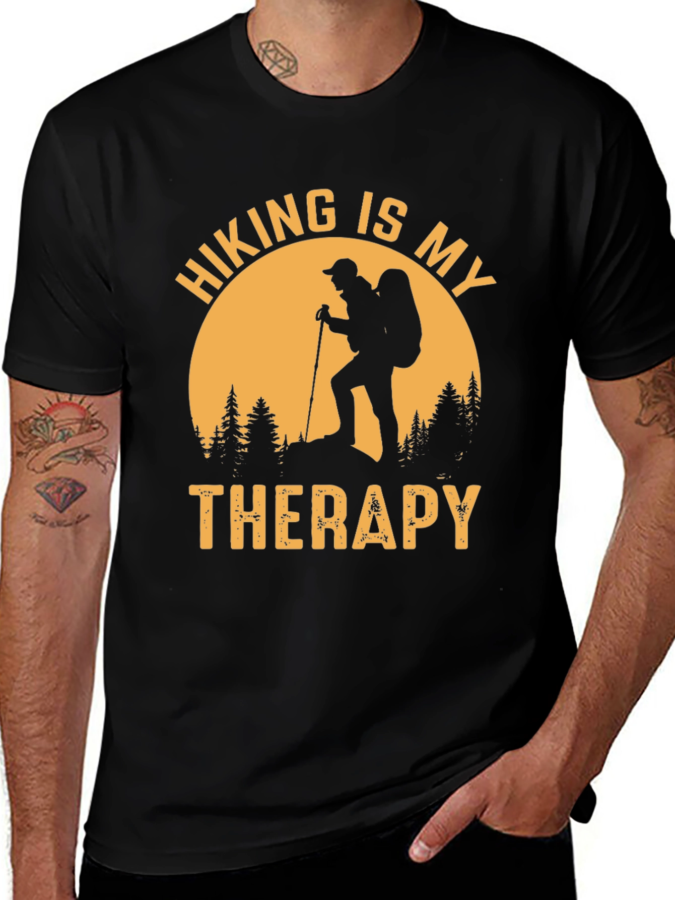 Variant 29 of Hiking is My Therapy T-Shirt - Nature Adventure Tee