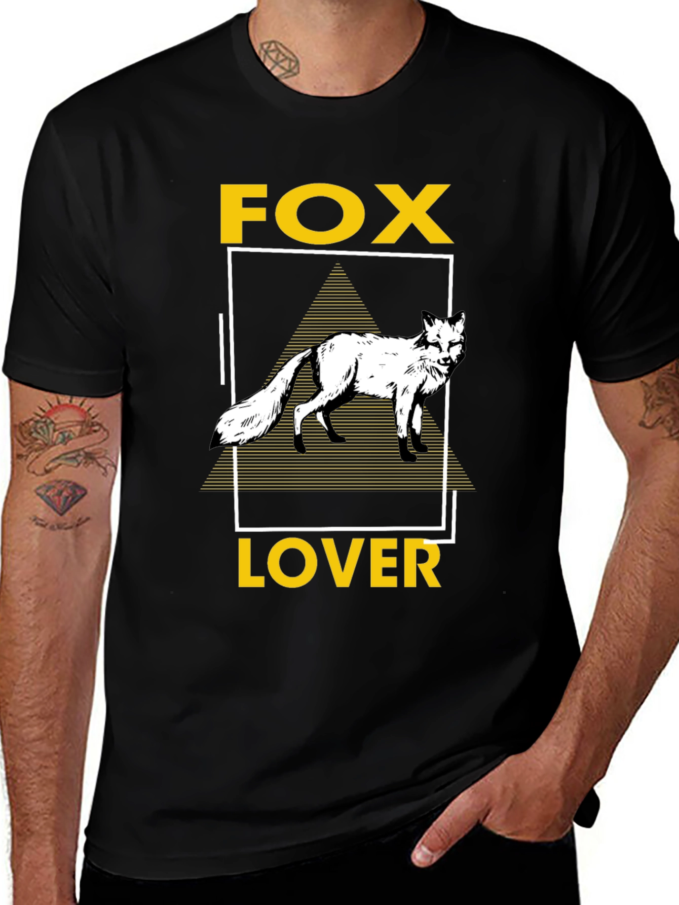 Variant 9 of Fox Lover Graphic Tee - Unisex Black T-Shirt